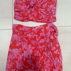 Floral Red and Pink Women's Set
